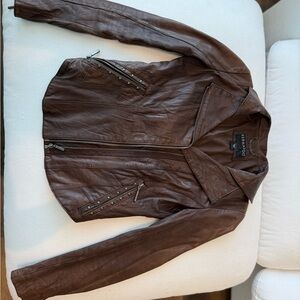 Bernardo Brown Leather Jacket XS